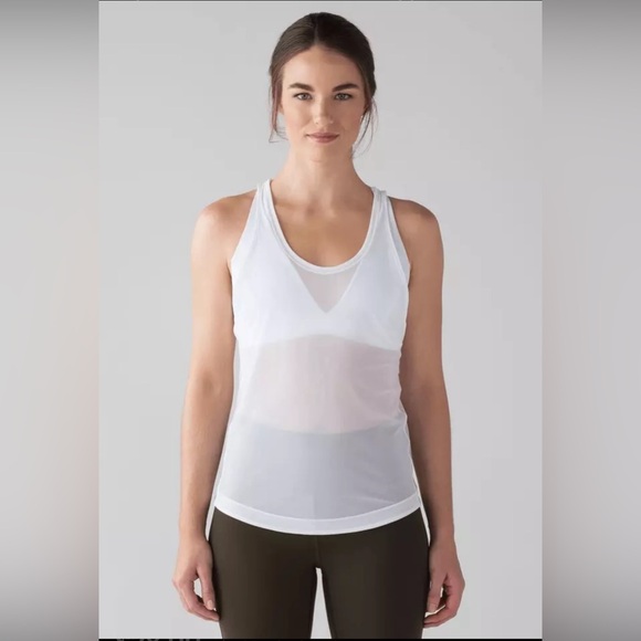 LULULEMON TANK TOP Size 6 in mesh white - Picture 4 of 8